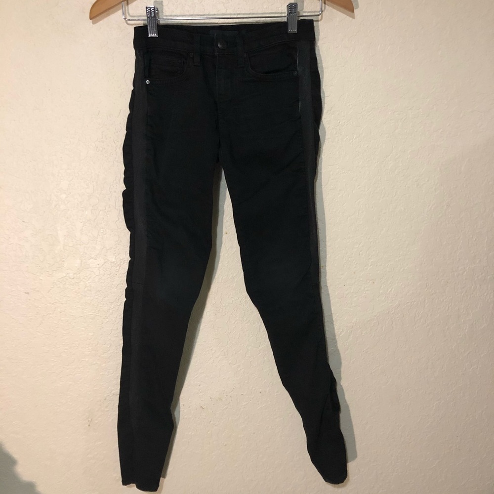 Juicy Couture Black Jeans with Side Leather Insets